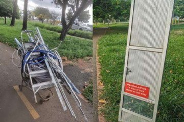Os suspeitos furtaram itens de ferragem de um motel no Núcleo Bandeirante.  -  (crédito: PMDF)