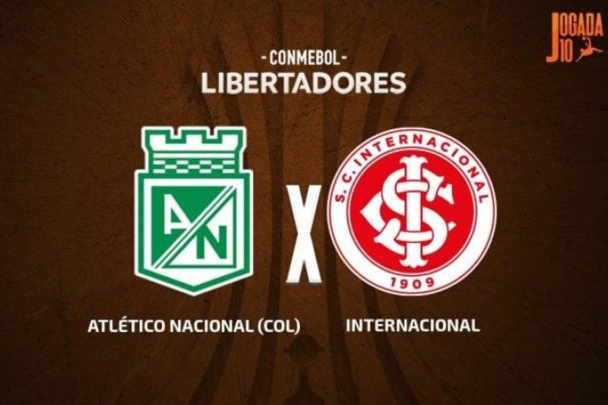 Internacional e Atlético Nacional se enfrentam, nesta quinta-feira (08), pela quarta rodada do Grupo F da Libertadores - (crédito: Foto: Arte / Jogada10) Internacional e Atlético Nacional se enfrentam, nesta quinta-feira (08), pela quarta rodada do Grupo F da Libertadores - (crédito: Foto: Arte / Jogada10)