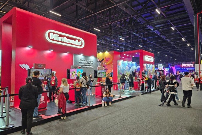 Estande da Nintendo atrai fãs com jogos localizados e brindes exclusivos na Gamescom Latam 2025.