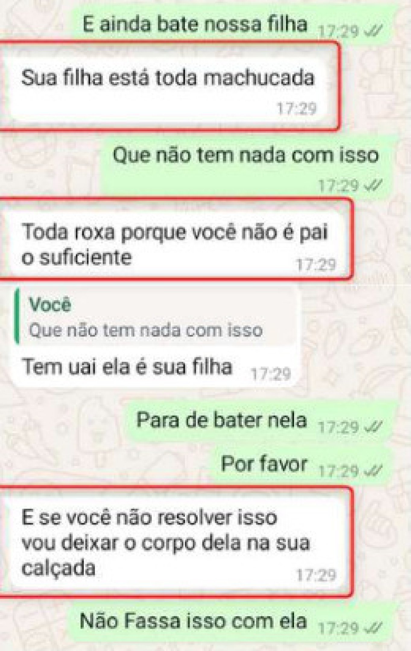 Troca de mensagens entre pai e mãe aponta que mulher, de 28 anos, torturou e ameaçou matar a filha de apenas 1 ano
