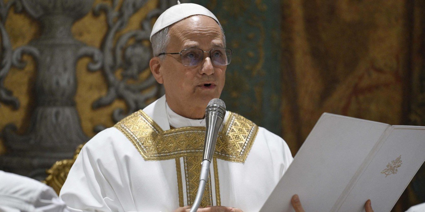 Papa Leão XIV celebra primeira missa após ser eleito líder da igreja católica              -  (crédito:  AFP)
