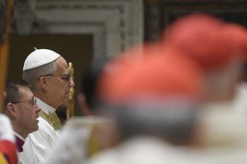 Papa Leão XIV celebra primeira missa após ser eleito líder da igreja católica        -  (crédito:  AFP)