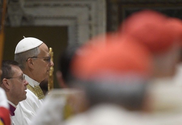 Papa Leão XIV celebra primeira missa após ser eleito líder da igreja católica        -  (crédito:  AFP)