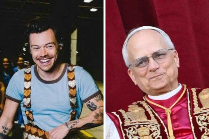 Harry Styles estava na multidão que acompanhou o anúncio do papa Leão 14 - (crédito: Instagram / AFP) Harry Styles estava na multidão que acompanhou o anúncio do papa Leão 14 - (crédito: Instagram / AFP)