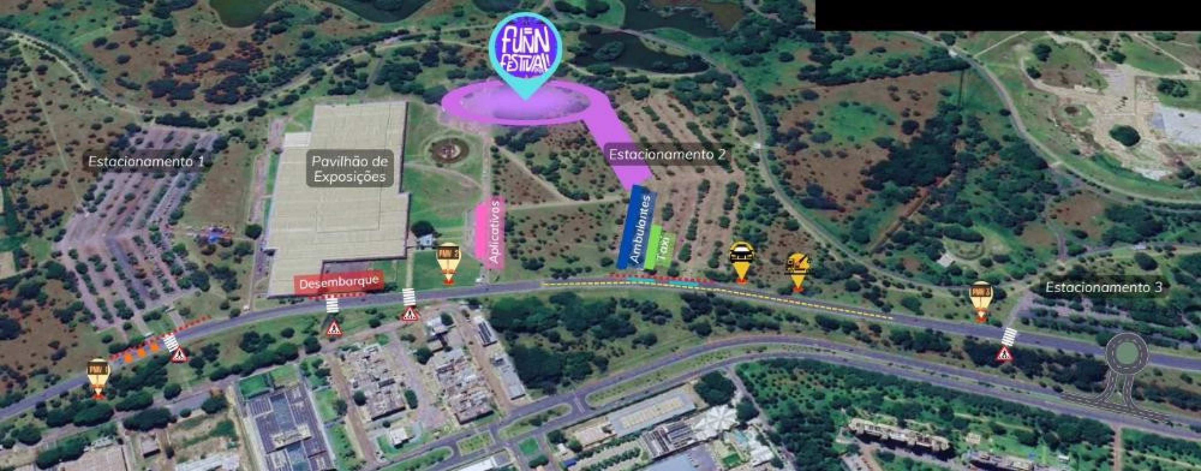 Área no Parque da Cidade terá faixa exclusiva para desembarque de passageiros