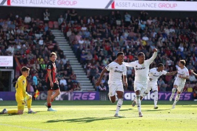 Watkins celebra o gol que garantiu três pontos do Aston Villa diante do Bournemouth - (crédito: Foto: Richard Heathcote/Getty Images) Watkins celebra o gol que garantiu três pontos do Aston Villa diante do Bournemouth - (crédito: Foto: Richard Heathcote/Getty Images)