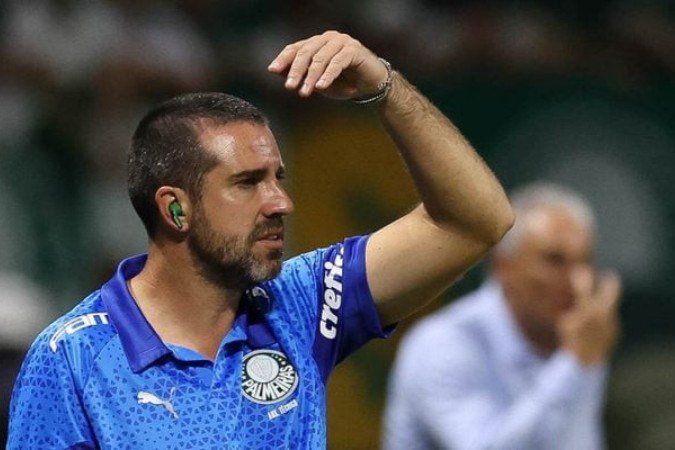 João Martins comandou o time ao longo do segundo tempo -  (crédito: Foto: César Greco/Palmeiras )