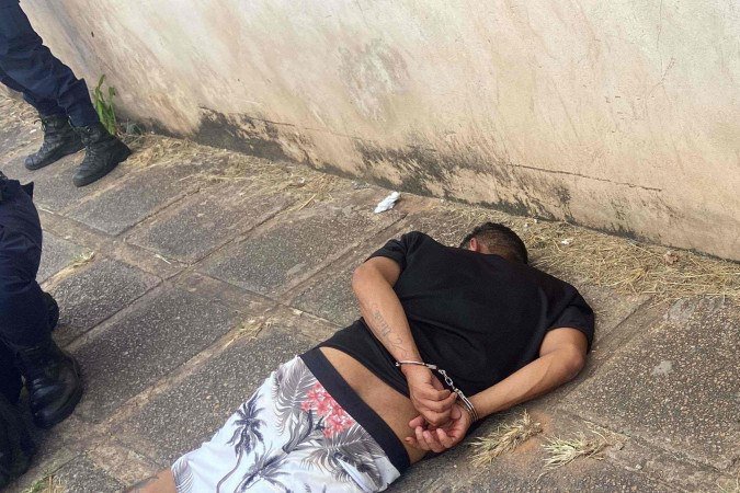 Autor foi preso em flagrante pela PMDF - (crédito: PMDF/Divulgação) Autor foi preso em flagrante pela PMDF - (crédito: PMDF/Divulgação)