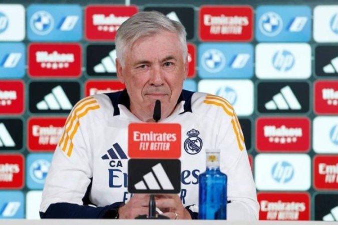 Ancelotti deu primeira coletiva após anúncio oficial da CBF -  (crédito: Foto: Pedro Castillo / Real Madrid)