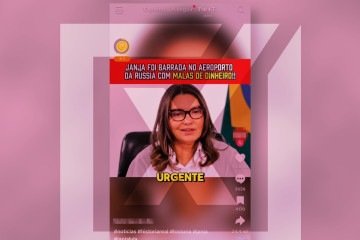 Postagens apontam que a primeira-dama Rosângela da Silva teria sido barrada em aeroporto na Rússia com 200 malas contendo cédulas de dinheiro. -  (crédito: Reprodução/Comprova)