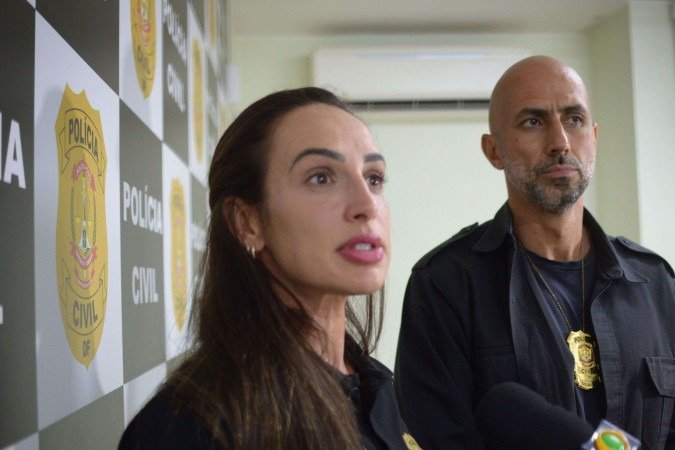  14/05/2025 Ed Alves CB/DA Press. Cidades. Policia - Operação contra facção na Estrutural prende líder de esquema de tráfico. Delegada Bruna Eiras e o Delegado Fábio Eiras