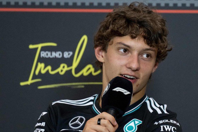 O italiano Kimi Antonelli, da Mercedes, vai correr em casa no Grande Prêmio da Emilia-Romagna de Fórmula 1 - (crédito: AFP) O italiano Kimi Antonelli, da Mercedes, vai correr em casa no Grande Prêmio da Emilia-Romagna de Fórmula 1 - (crédito: AFP)