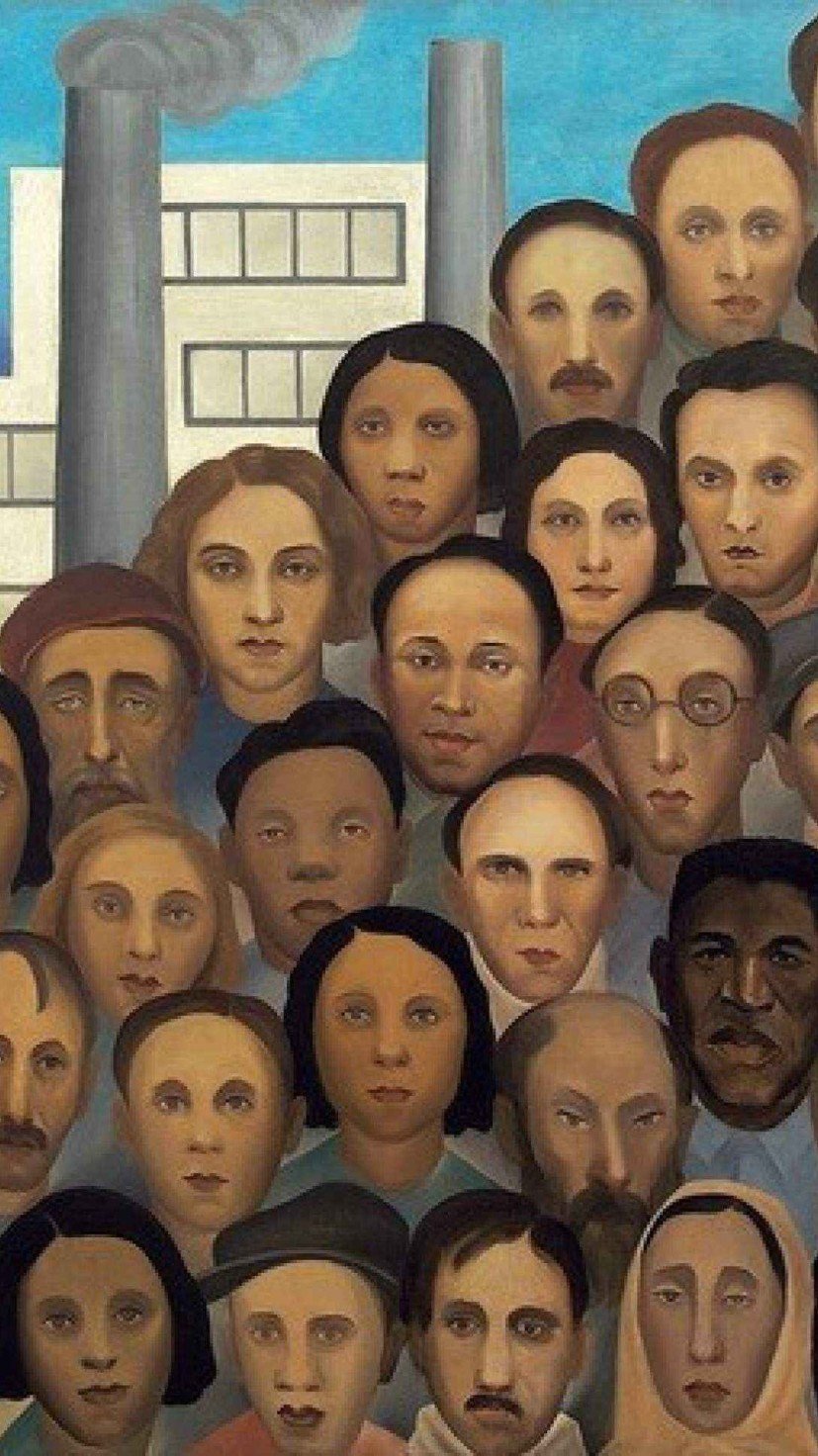 A tela Operários, de Tarsila do Amaral, é uma amostra do rico mosaico que caracteriza a população brasileira  -  (crédito: Reprodução da internet)