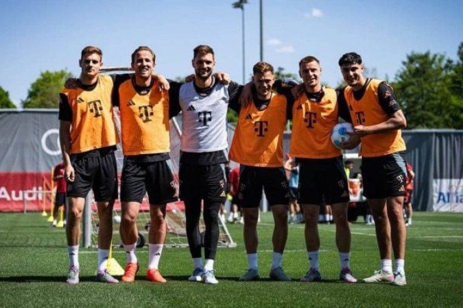 Jogadores do Bayern de Munique durante treinamento da equipe - (crédito: Foto: Divulgação) Jogadores do Bayern de Munique durante treinamento da equipe - (crédito: Foto: Divulgação)