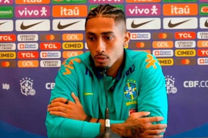 Declaração polêmica de Raphinha nas vésperas de Brasil e Argentina ainda é assunto de debate - (crédito: Foto: Reprodução/ Youtube CBF) Declaração polêmica de Raphinha nas vésperas de Brasil e Argentina ainda é assunto de debate - (crédito: Foto: Reprodução/ Youtube CBF)