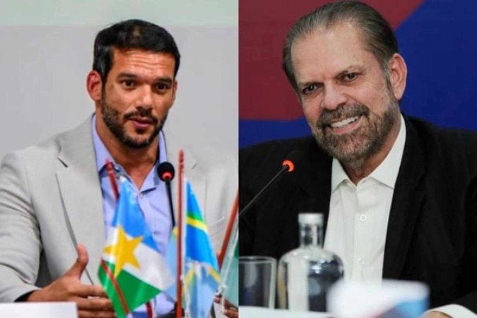 Samir Xaud, da Federação Roraimense, e Reinaldo Carneiro Bastos, presidente da FPF - (crédito: Fotos: Divulgação) Samir Xaud, da Federação Roraimense, e Reinaldo Carneiro Bastos, presidente da FPF - (crédito: Fotos: Divulgação)