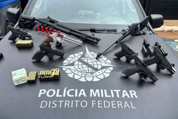 saldo da operação foi de oito armas de fogo apreendidas e Três suspeitos detidos -  (crédito: Divulgação/PMDF)