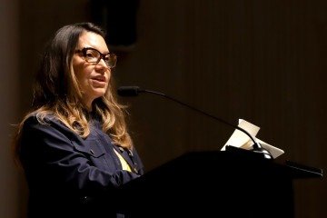 Primeira-dama Janja na abertura da Semana Nacional de Enfrentamento à Violência Sexual contra Crianças e Adolescentes. -  (crédito: Clarice Castro/MDHC)