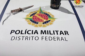 Autor de feminicídio em Samambaia é preso pela PMDF na Epia Norte -  (crédito: PMDF/Divulgação)