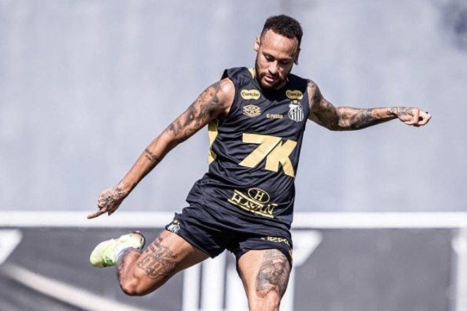Neymar trabalhou pela primeira vez com parte do elenco santista - (crédito: Foto: Raul Baretta/Santos FC) Neymar trabalhou pela primeira vez com parte do elenco santista - (crédito: Foto: Raul Baretta/Santos FC)