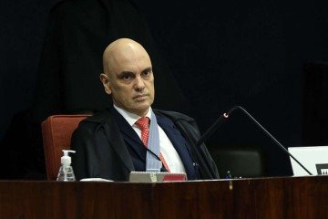 Ministro Alexandre de Moraes na Primeira Turma do STF, que julga denúncia sobre o núcleo 3 da PET 12.100 -  (crédito: ROSINEI COUTINHO/STF)