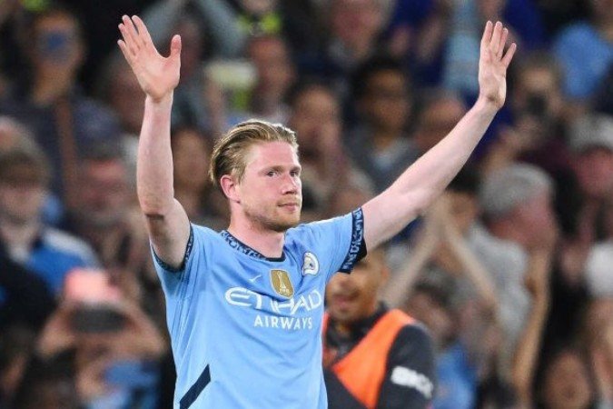 De Bruyne fez seu último jogo com a camisa do City no Etihad Satdium, casa do clube - (crédito: Foto: Stu Forster/Getty Images) De Bruyne fez seu último jogo com a camisa do City no Etihad Satdium, casa do clube - (crédito: Foto: Stu Forster/Getty Images)