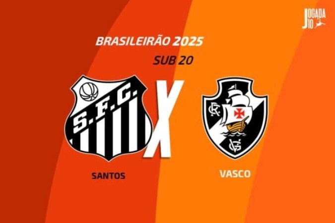 Santos e Vasco fazem clássico regional pelo Campeonato Brasileiro sub-20 - (crédito: Foto: Arte/Jogada10) Santos e Vasco fazem clássico regional pelo Campeonato Brasileiro sub-20 - (crédito: Foto: Arte/Jogada10)