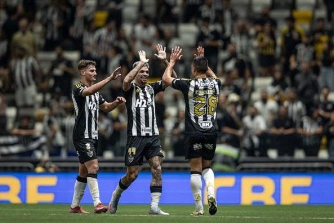 Rubens comemora seu gol na Arena MRV - (crédito: Foto: Pedro Souza / Atlético-MG) Rubens comemora seu gol na Arena MRV - (crédito: Foto: Pedro Souza / Atlético-MG)