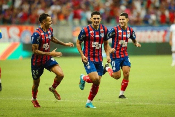bahia faz a festa diante do Paysandu. Mesmo com um time quase reserva, arrasa e vai às oitavas da Copa do Brasil - (crédito: Letícia Martins/EC Bahia) bahia faz a festa diante do Paysandu. Mesmo com um time quase reserva, arrasa e vai às oitavas da Copa do Brasil - (crédito: Letícia Martins/EC Bahia)