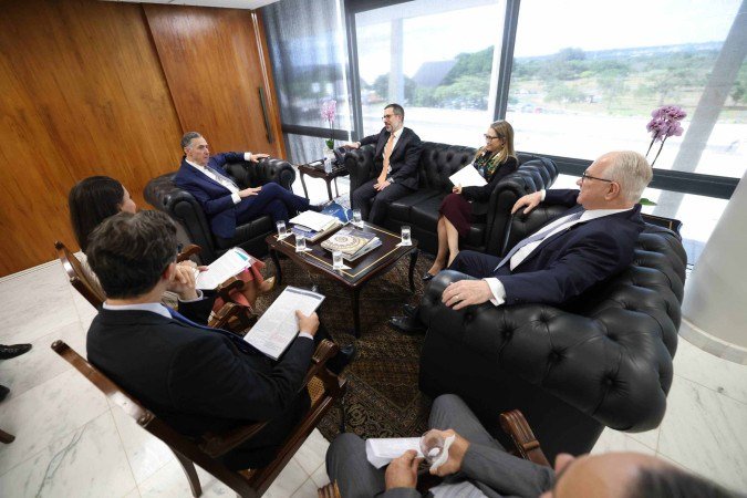 O encontro foi rápido e durou cerca de 30 minutos - (crédito: Gustavo Moreno/STF) O encontro foi rápido e durou cerca de 30 minutos - (crédito: Gustavo Moreno/STF)