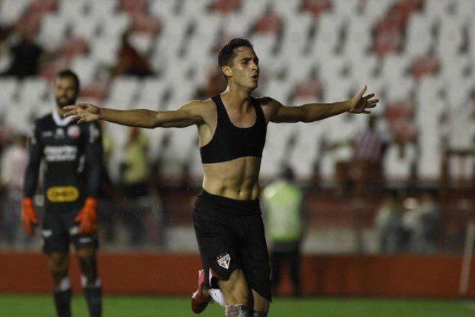 Rodriguinho marcou o segundo gol do São Paulo nos Afiltios  -  (crédito: Foto: Rubens Chiri/São Paulo FC)