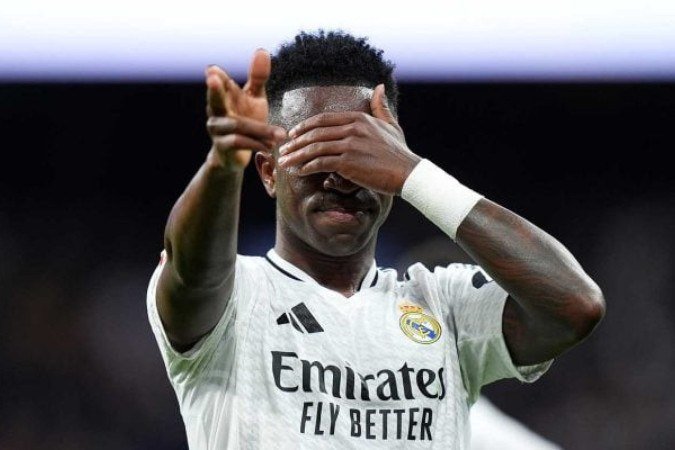 Condenação por injúria racial contra Vini Jr gera reação histórica na mídia europeia -  (crédito: Foto: Angel Martinez/Getty Images)