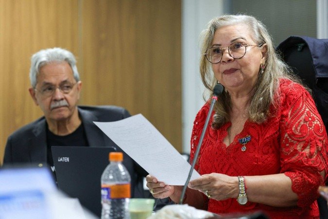 A presidente da comissão, Ana Maria Oliveira, leu um pedido de desculpas do Estado brasileiro pelas agressões sofridas por Dilma - (crédito: Fabio Rodrigues-Pozzebom/ Agência Brasil ) A presidente da comissão, Ana Maria Oliveira, leu um pedido de desculpas do Estado brasileiro pelas agressões sofridas por Dilma - (crédito: Fabio Rodrigues-Pozzebom/ Agência Brasil )