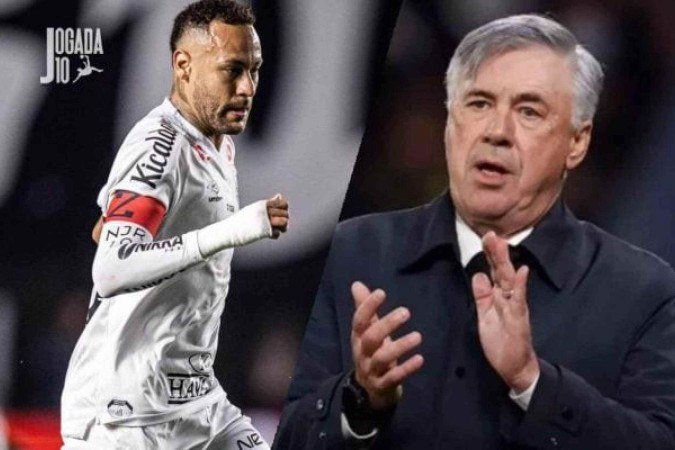 Jornal espanhol expõe 'pressão' de Carlo Ancelotti em Neymar - (crédito: Foto: Raul Baretta/ Santos FC) Jornal espanhol expõe 'pressão' de Carlo Ancelotti em Neymar - (crédito: Foto: Raul Baretta/ Santos FC)