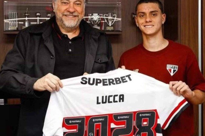 Lucca marcou um gol no empate contra o Libertad pela Libertadores - (crédito: - Foto: Rubens Chiri/saopaulofc) Lucca marcou um gol no empate contra o Libertad pela Libertadores - (crédito: - Foto: Rubens Chiri/saopaulofc)