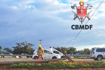 O acidente ocorreu na via Estrutural, sentido Plano Piloto, altura da chácara 135, lote 10, no Vicente Pires, envolvendo uma motocicleta.
 -  (crédito: Divulgação/CBMDF))