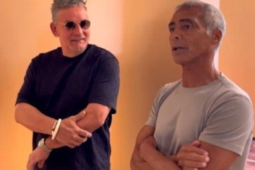 Baggio e Romário estiveram juntos 31 anos após a decisão da Copa do Mundo entre Brasil e Itália, em 1994, nos Estados Unidos -  (crédito: Romário TV/Reprodução)