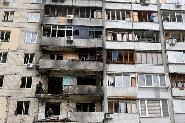 Rússia lançou 14 mísseis balísticos e 250 drones contra Kiev. Governo ucraniano afirmou ter derrubado a maior parte do arsenal ofensivo -  (crédito:  AFP)
