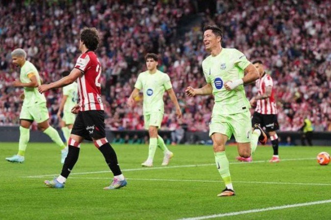 Lewandowski marca duas vezes em nova vitória do Barcelona - (crédito: Foto: Juan Manuel Serrano Arce/Getty Images) Lewandowski marca duas vezes em nova vitória do Barcelona - (crédito: Foto: Juan Manuel Serrano Arce/Getty Images)