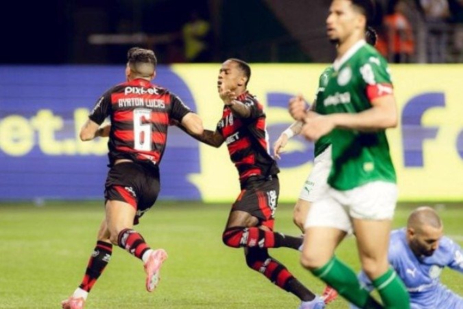 Ayrtson lucas celebraFoi o segundo gol do Fla sobre o Palmeiras - (crédito: Foto: Adriano Fontes/Flamengo) Ayrtson lucas celebraFoi o segundo gol do Fla sobre o Palmeiras - (crédito: Foto: Adriano Fontes/Flamengo)