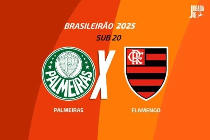 Palmeiras e Flamengo fazem clássico pelo Brasileirão Sub-20 - (crédito: Foto: Arte / Jogada10) Palmeiras e Flamengo fazem clássico pelo Brasileirão Sub-20 - (crédito: Foto: Arte / Jogada10)