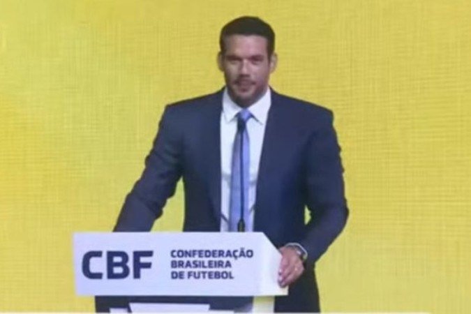 Samir Xaud faz primeiro discurso como presidente da CBF - (crédito: Foto: Reprodução de vídeo BTB Sports ) Samir Xaud faz primeiro discurso como presidente da CBF - (crédito: Foto: Reprodução de vídeo BTB Sports )
