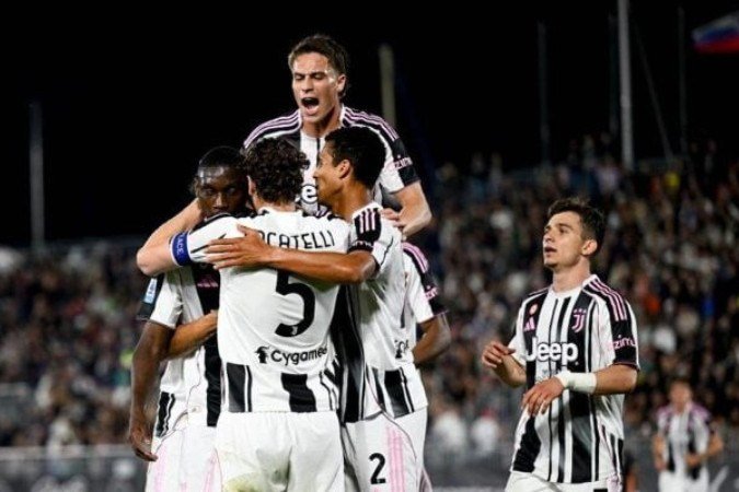 Jogadores da Juventus comemoram gol contra o Venezia - (crédito: Foto: Divulgação / Juventus) Jogadores da Juventus comemoram gol contra o Venezia - (crédito: Foto: Divulgação / Juventus)