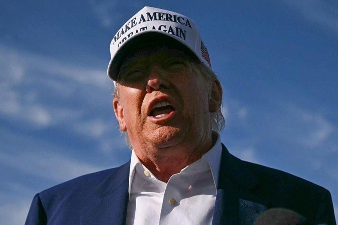 Trump conversou com jornalistas no Estado de Nova Jersey -  (crédito: Getty Images)