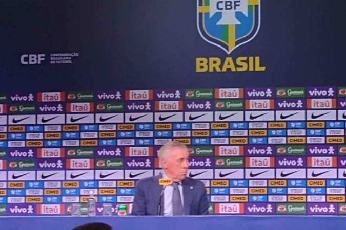 Ancelotti durante a convocação da Seleção Brasileira - (crédito: Foto: Carlos Mello / Jogada10) Ancelotti durante a convocação da Seleção Brasileira - (crédito: Foto: Carlos Mello / Jogada10)