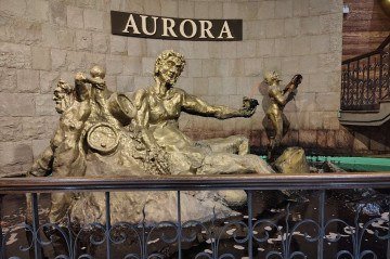 Fonte de Baco na matriz da Cooperativa Vinícola Aurora, em Bento Gonçalves