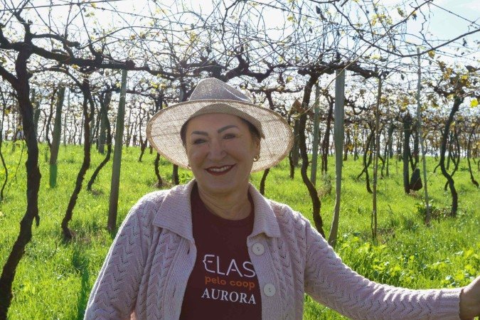 Ivone Ribolde Bellé, cooperada da Cooperativa Vinícola Aurora