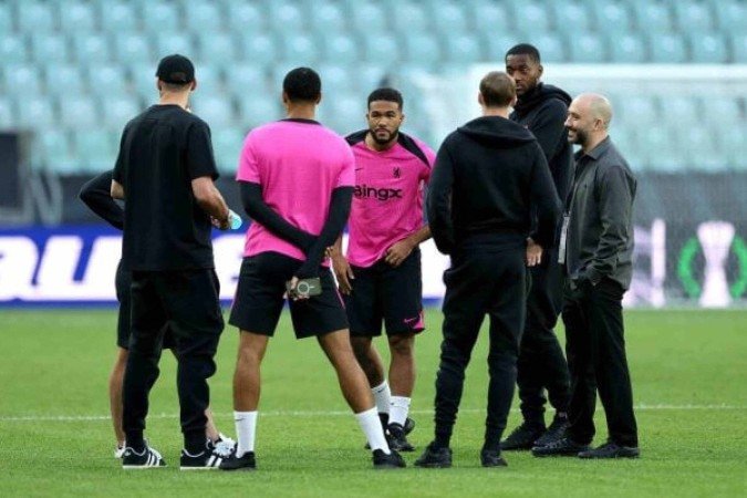 Preparação do Chelsea para a final da Liga Conferência - (crédito: Foto: Richard Heathcote/Getty Images) Preparação do Chelsea para a final da Liga Conferência - (crédito: Foto: Richard Heathcote/Getty Images)