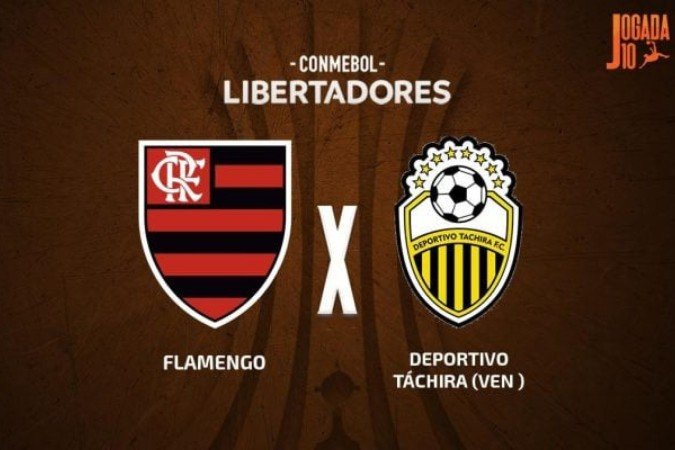 Flamengo e Deportivo Táchira duelam pela Libertadores - (crédito: Arte: Jogada10) Flamengo e Deportivo Táchira duelam pela Libertadores - (crédito: Arte: Jogada10)