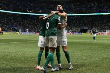 EstÃªvÃ£o marcou um e deu uma assistÃªncia  -  (crédito: Foto: Cesar Greco/Palmeiras)